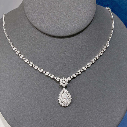 Fancy Halo Pear Convertible Lab Grown Diamond Necklace↔Ring