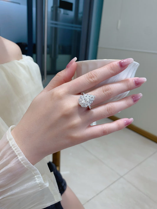 Fancy Pear Convertible Lab Grown Diamond Necklace↔Ring