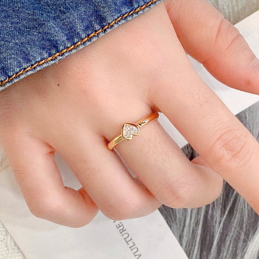 Bezel Heart Lab Grown Diamond Ring in 14K Yellow Gold