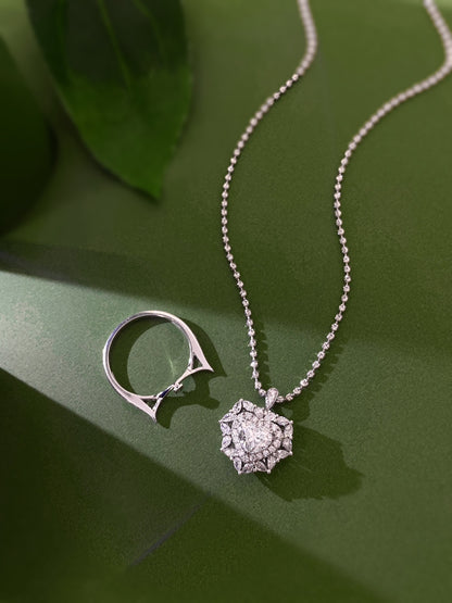 Convertible Bloom Heart Lab Grown Diamond Necklace↔Ring