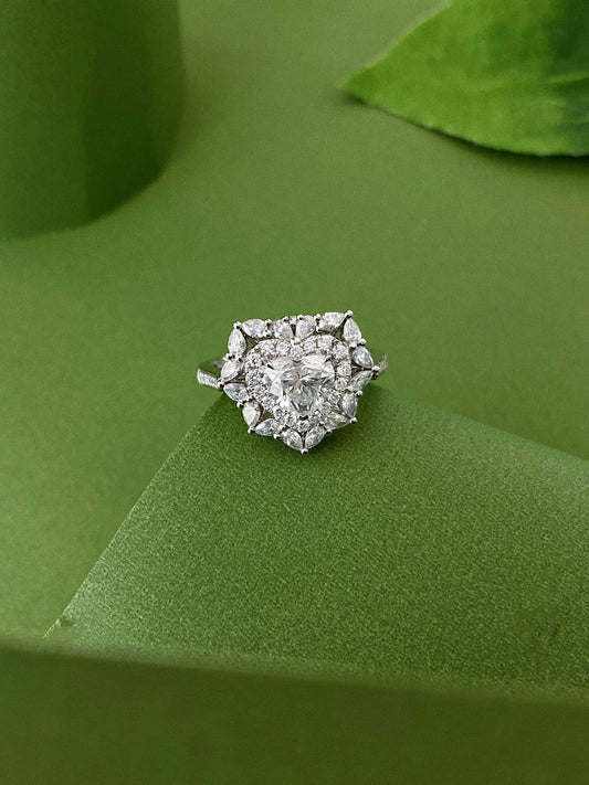 Convertible Bloom Heart Lab Grown Diamond Necklace↔Ring