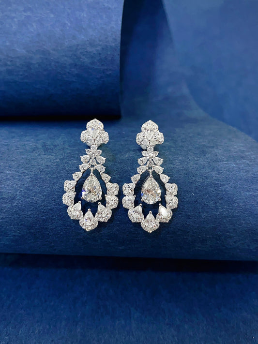 Pear Dangle Lab Grown Diamonds Earrings (Pair)