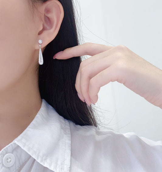 Baguette Lab Grown Diamond Teardrop Earrings (Pair)