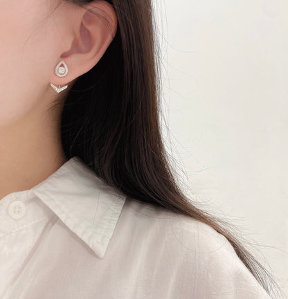 Tulip Detachable Ear Jacket Lab Grown Diamond Earstuds(Pair)