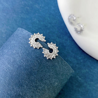 Baguette Sunburst Lab Grown Diamond Earstuds(Pair)