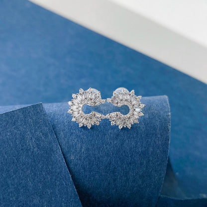 Baguette Sunburst Lab Grown Diamond Earstuds(Pair)