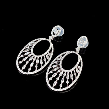 Vintage Oval Baguette Drop Earrings(Pair)
