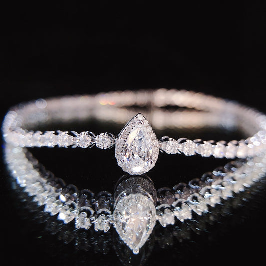 Pear Shaped Lab Grown Diamond Bracelet