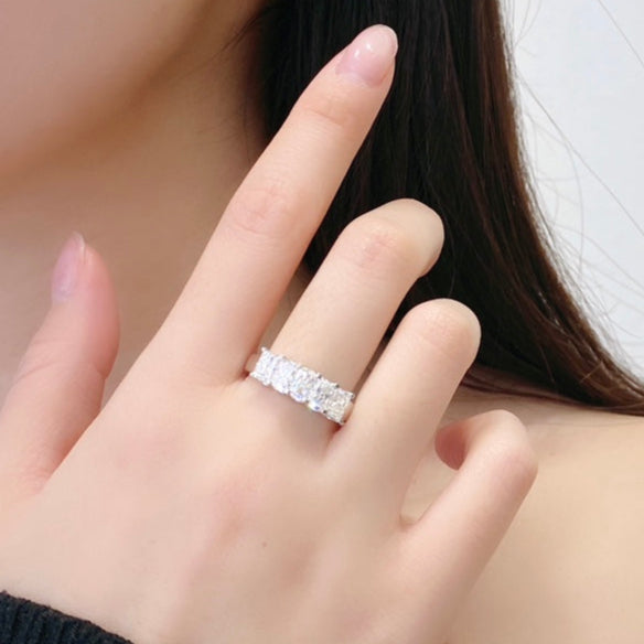 1.66 ctw Radiant Cut Lab Grown Diamond Half Eternity Ring in 14k White Gold