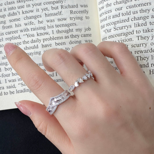 0.8 ctw Fancy Cut Lab Grown Diamond Eternity Ring in 14k White Gold
