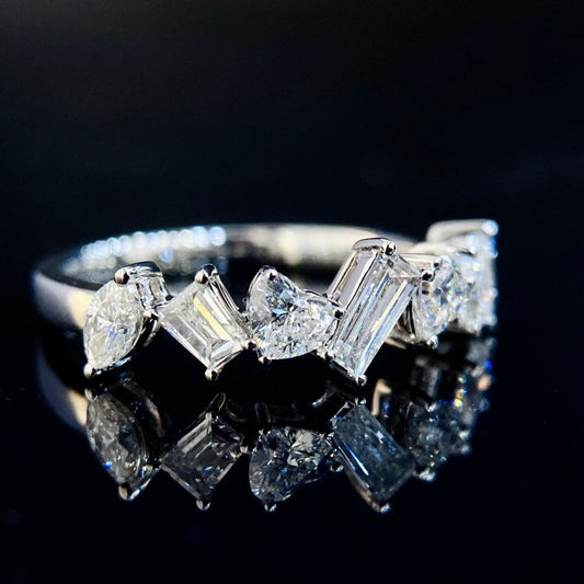 0.8 ctw Fancy Cut Lab Grown Diamond Eternity Ring in 14k White Gold