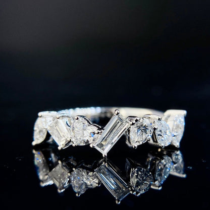 0.8 ctw Fancy Cut Lab Grown Diamond Eternity Ring in 14k White Gold