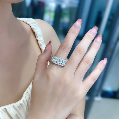 Oval Lab Grown Diamond Half Eternity Band in 14k White Gold