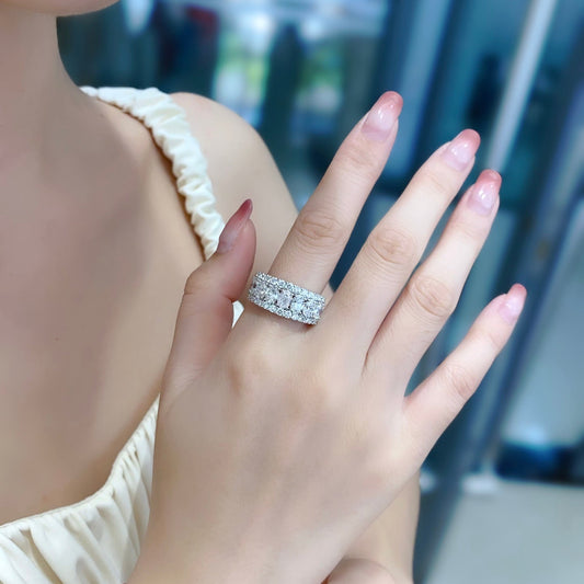 Oval Lab Grown Diamond Half Eternity Band in 14k White Gold