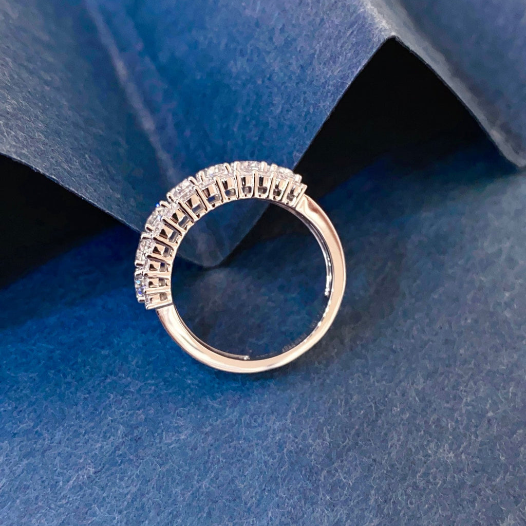 Oval Lab Grown Diamond Half Eternity Band in 14k White Gold
