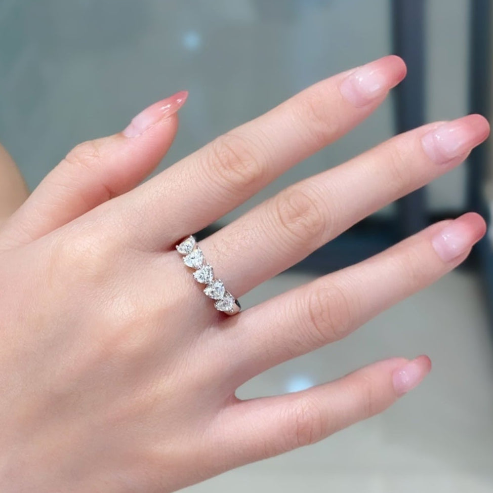 1 1/2 ctw Heart Lab Grown Diamond Eternity Band in 14k White Gold