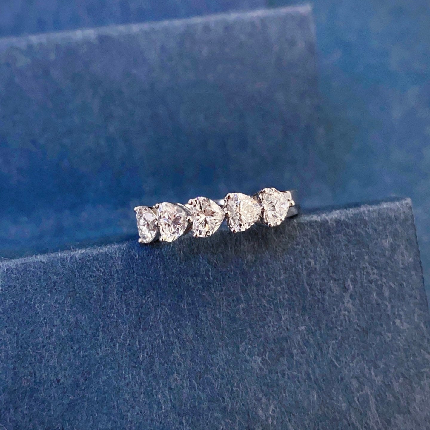 1 1/2 ctw Heart Lab Grown Diamond Eternity Band in 14k White Gold