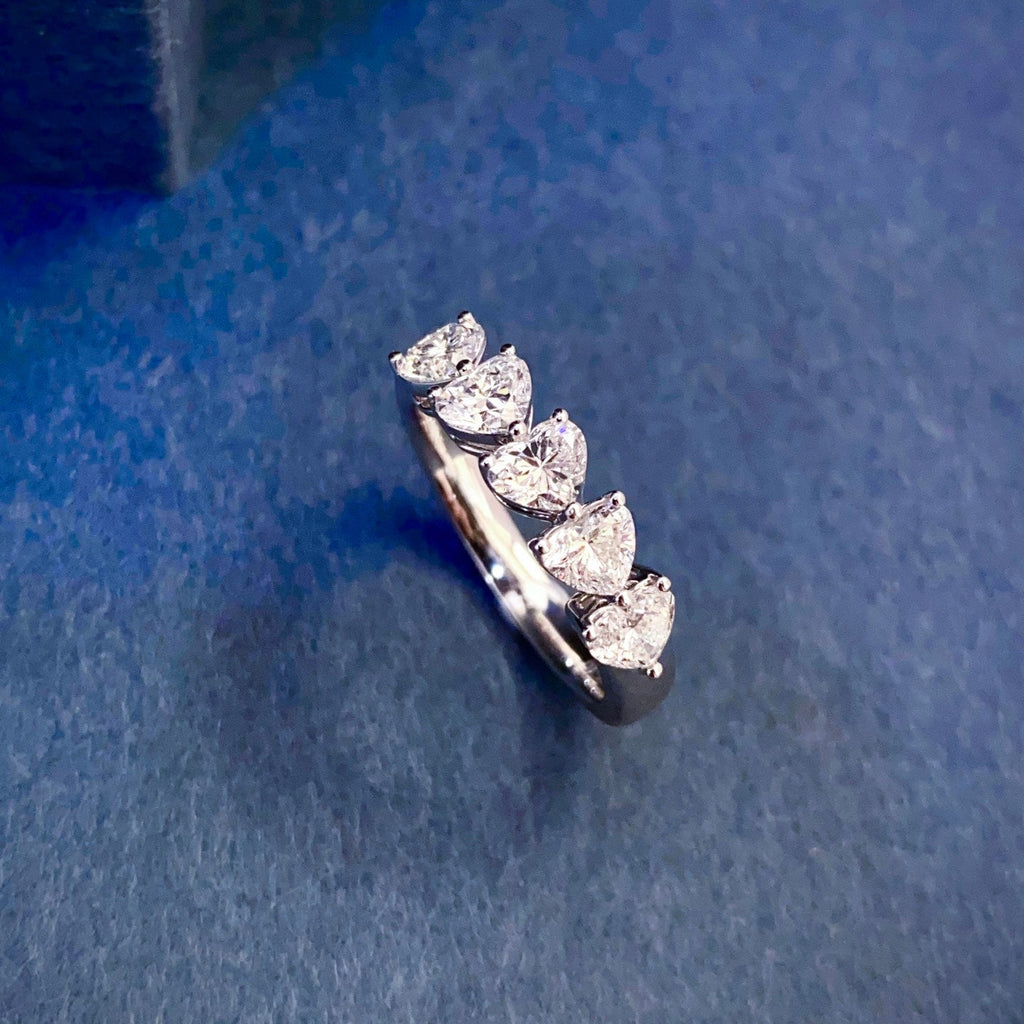 1 1/2 ctw Heart Lab Grown Diamond Eternity Band in 14k White Gold