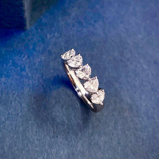 1 1/2 ctw Heart Lab Grown Diamond Eternity Band in 14k White Gold