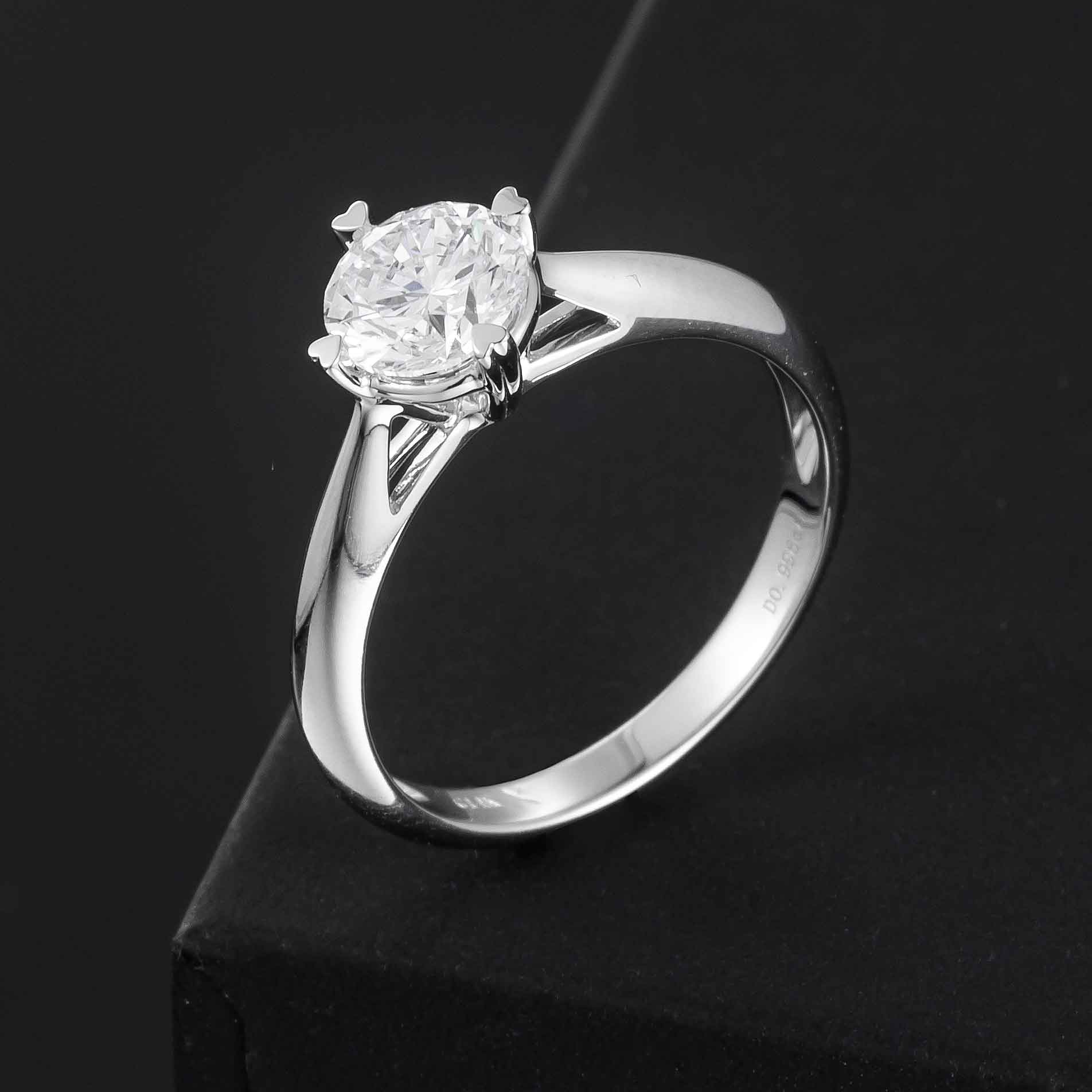 1ct Round 4 Prong Solitaire Lab Grown Diamond Engagement Ring in 14K White Gold