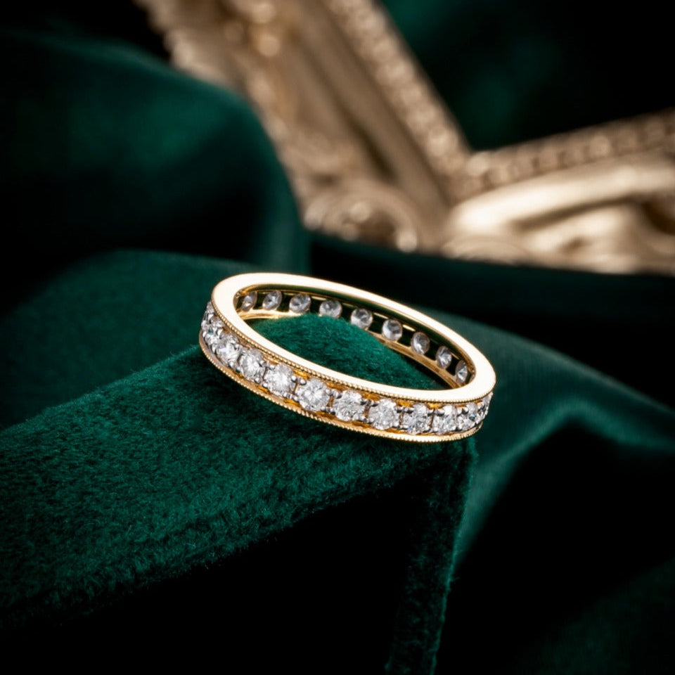 Full Eternity Round Diamond Ring 14K White Gold