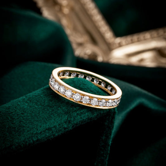 Full Eternity Round Diamond Ring 14K White Gold