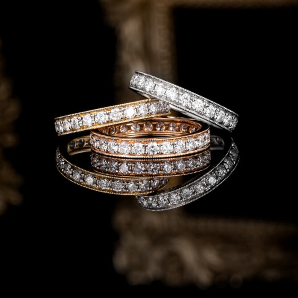 Full Eternity Round Diamond Ring 14K White Gold