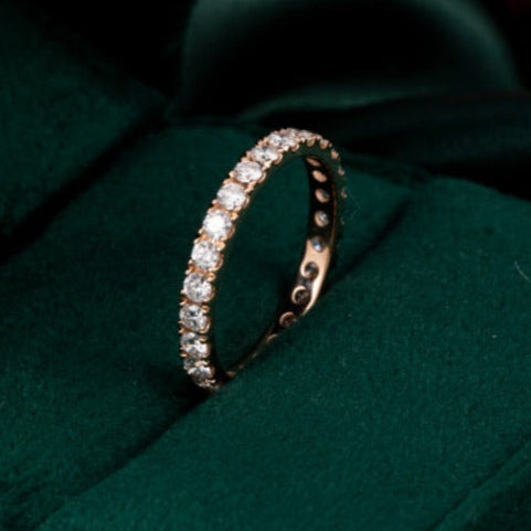 1ctw Sparkling Plated Row Lab Grown Diamond Eternity Ring in 14k rose gold 