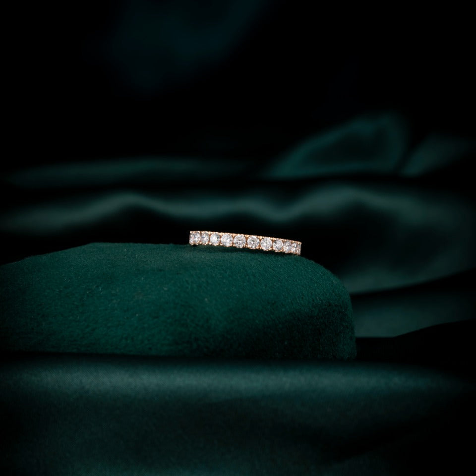 1ctw Sparkling Plated Row Lab Grown Diamond Eternity Ring in 14k rose gold 