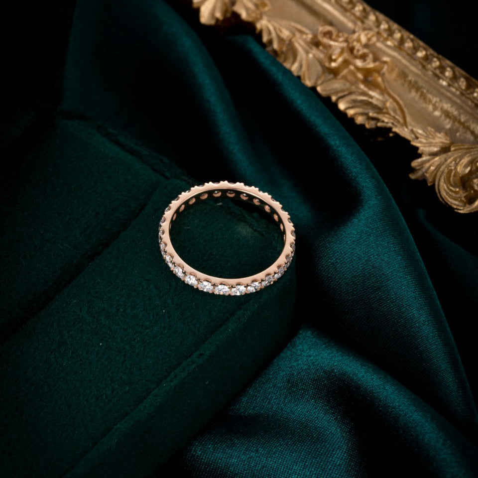 1ctw Sparkling Plated Row Lab Grown Diamond Eternity Ring in 18k rose gold 