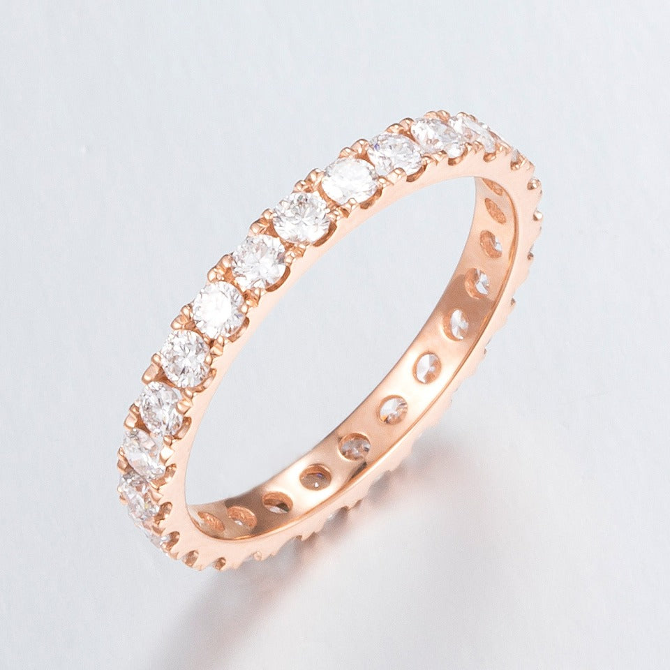 1ctw Sparkling Plated Row Lab Grown Diamond Eternity Ring in 14k rose gold 