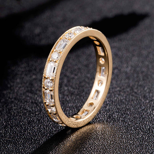 Baguette & Round Lab Grown Diamond Ring