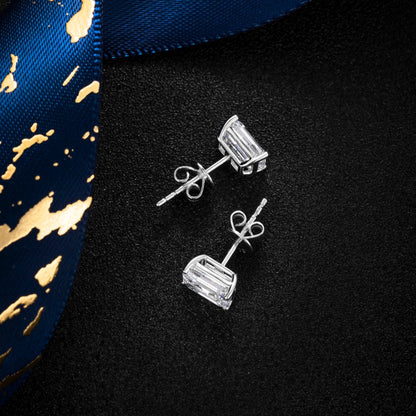 1 ctw Emerald Lab Grown Diamond Earstuds in 14k white gold (Pair)