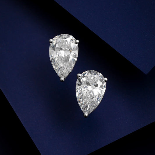 1 ctw Pear Lab Grown Diamonds Earstuds (Pair) in 14k White Gold