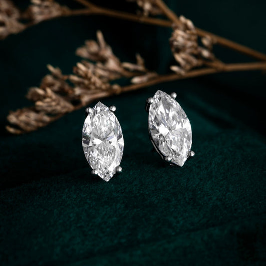 1 ctw Marquise Lab Grown Diamond Earstuds (Pair) in 14k White Gold