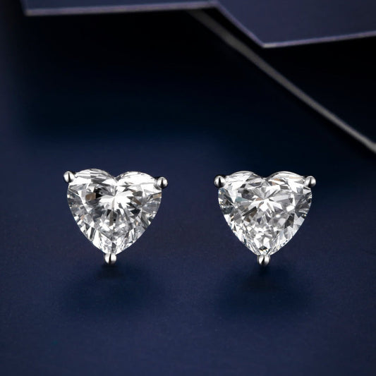 1 1/2 ctw Heart Lab Grown Diamond Earstuds (Pair) in 14k White Gold