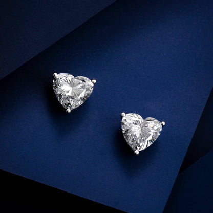 1 1/2 ctw Heart Lab Grown Diamond Earstuds (Pair) in 14k White Gold