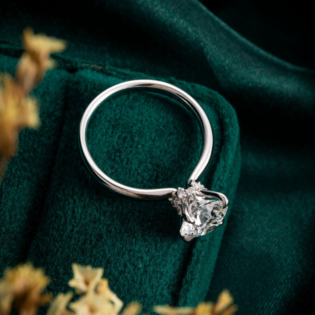 2 ct Round 4 prongs Hidden Circlet Lab Grown Diamond Engagement Ring in Platinum