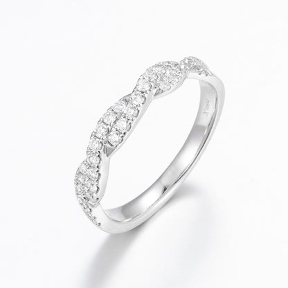 Classic Round Twisted Vine Diamond Engagement Ring in Platinum