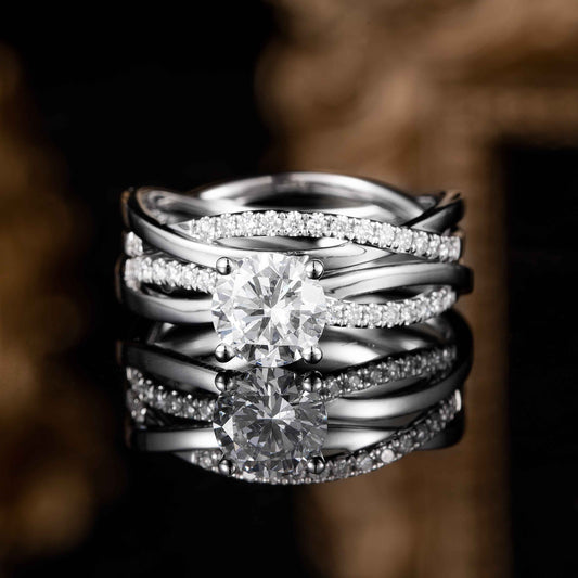 Petite Twist Diamond Ring Set