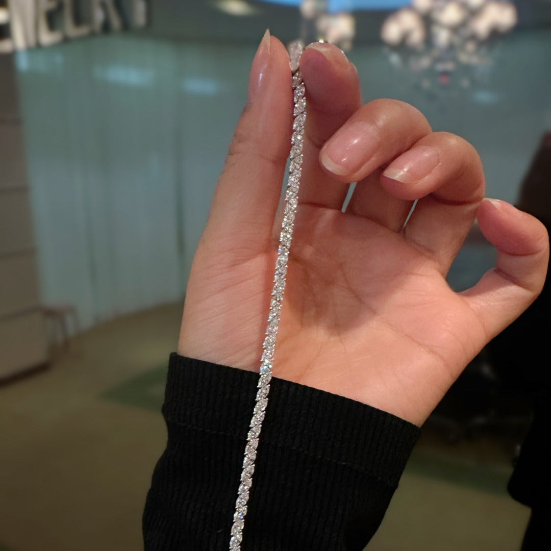 5.3ct.tw Marquise Lab Grown Diamond Tennis Bracelet 6-7.5 Inch in Platinum