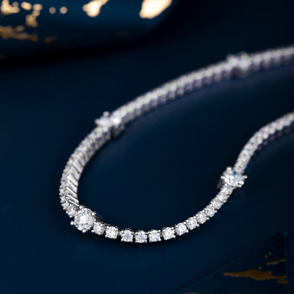 2.59ct.tw Round Station Lab Grown Diamond Tennis Bracelet 6-7.5 Inch in 14k White Gold