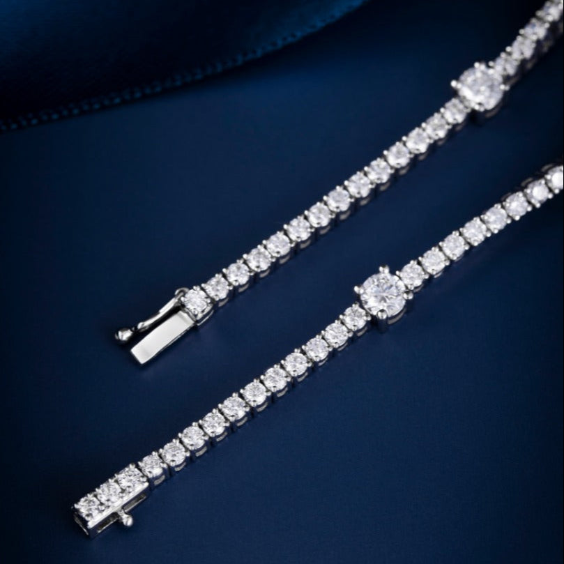 2.59ct.tw Round Station Lab Grown Diamond Tennis Bracelet 6-7.5 Inch in 14k White Gold