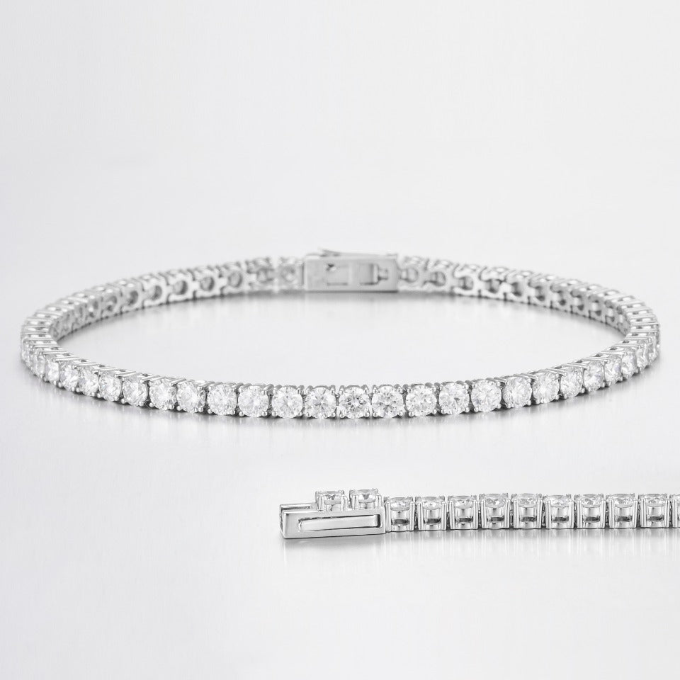 4ct Round Lab Grown Diamond Tennis Bracelet 6-7.5 Inch in 14k White Gold