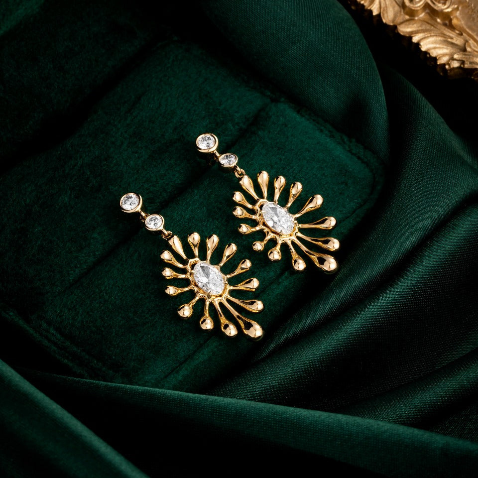 Glowing Oval Lab Grown Diamonds Earstuds (Pair)