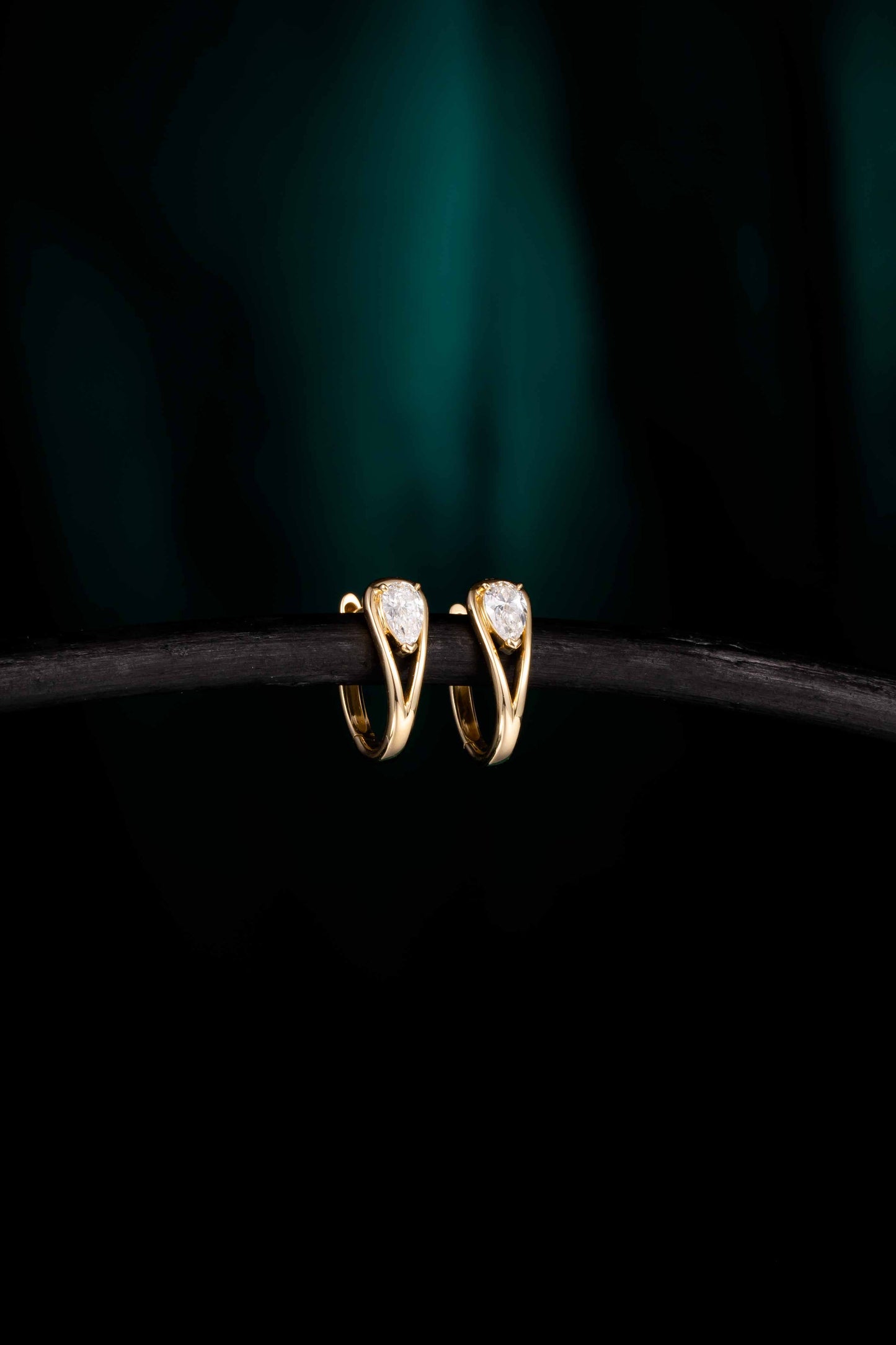 Pear Lab Grown Diamonds Hoop Earrings(Pair)