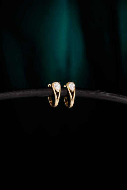 Pear Lab Grown Diamonds Hoop Earrings(Pair)