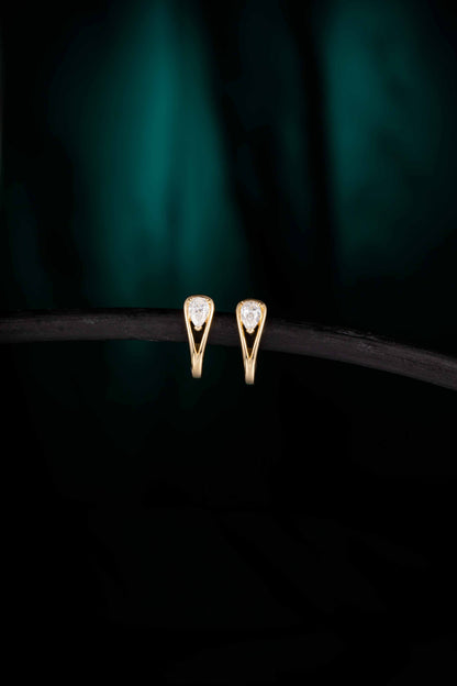 Pear Lab Grown Diamonds Hoop Earrings(Pair)