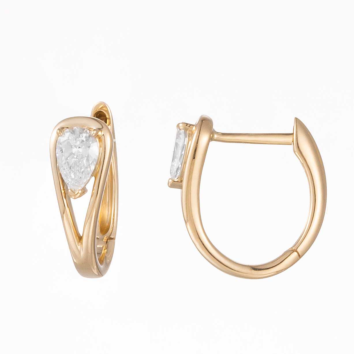 Pear Lab Grown Diamonds Hoop Earrings(Pair)