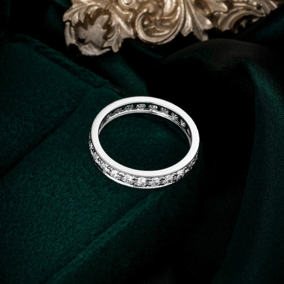 Channel Set Round Lab Grown Diamond Full Eternity Band in 14K gold